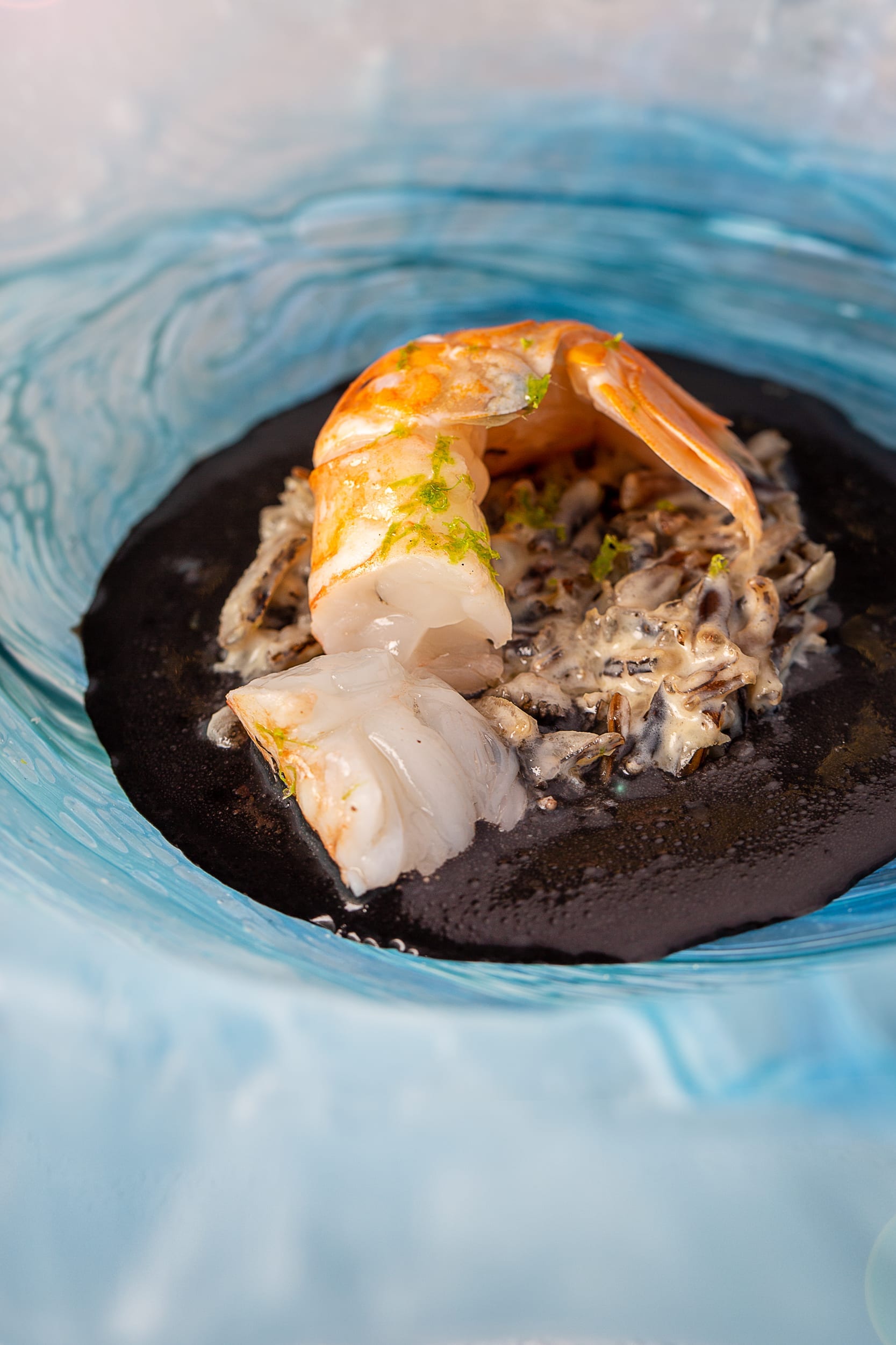 Plat de crevettes Plats au Restaurant gastronomique la Tour à Espalion en Aveyron